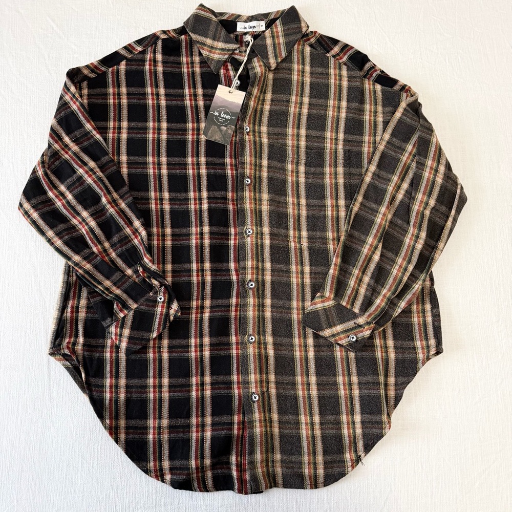 In Loom Multicolor Plaid Shacket Shirt Jacket